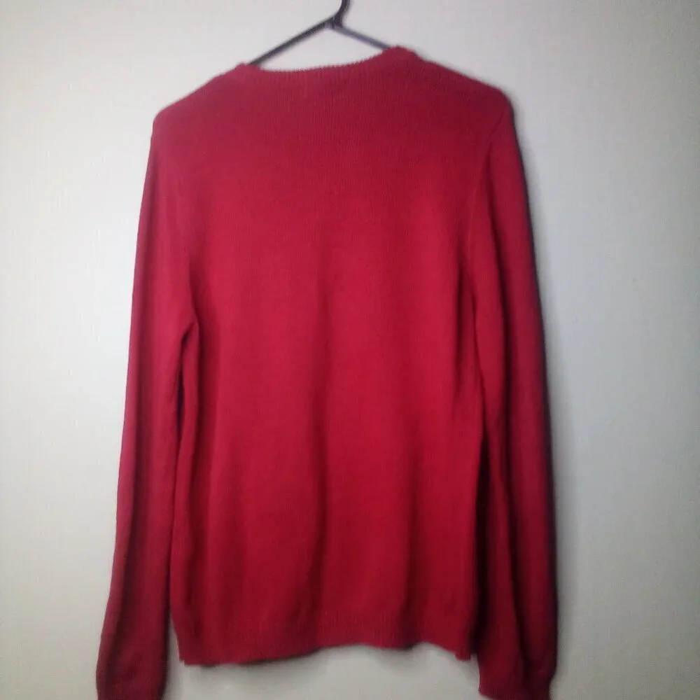 Retro Threads Sweater Christmas Holiday S Women  Long Sleeve Tree Stocking